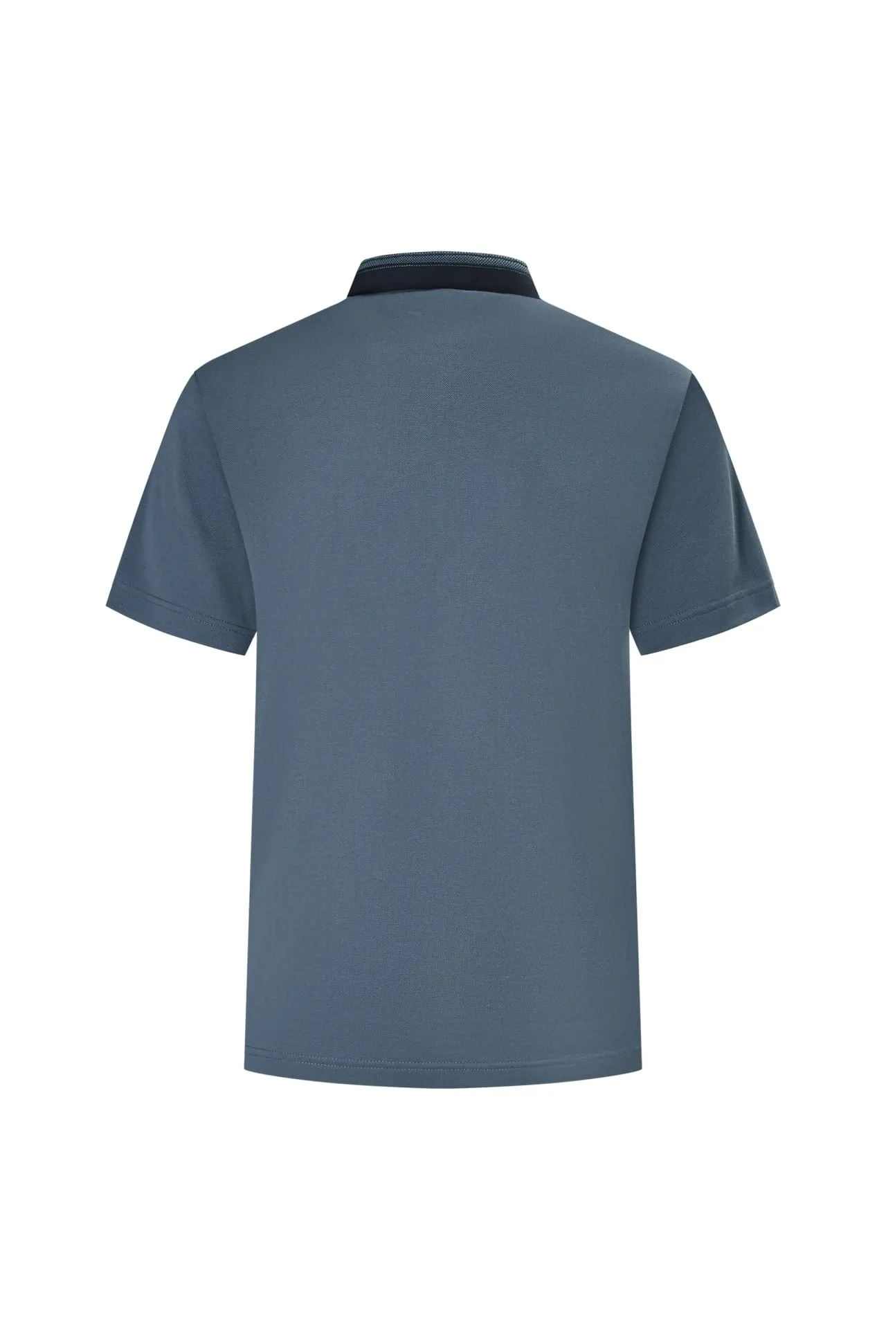 Non-Iron Pure Cotton Stand Collar Polo with Dragon Embroidery on Sleeve