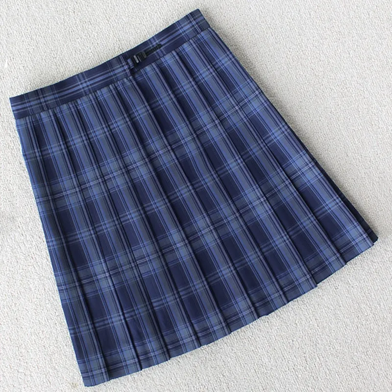 [Ocean Legend Blue] JK vintage plaid uniform skirt