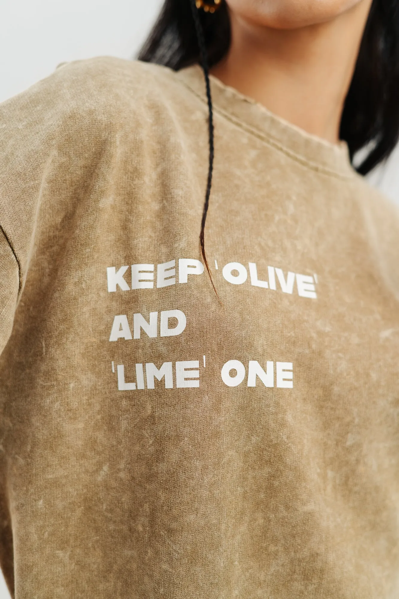 Olive Acid Wash Oversized Tees