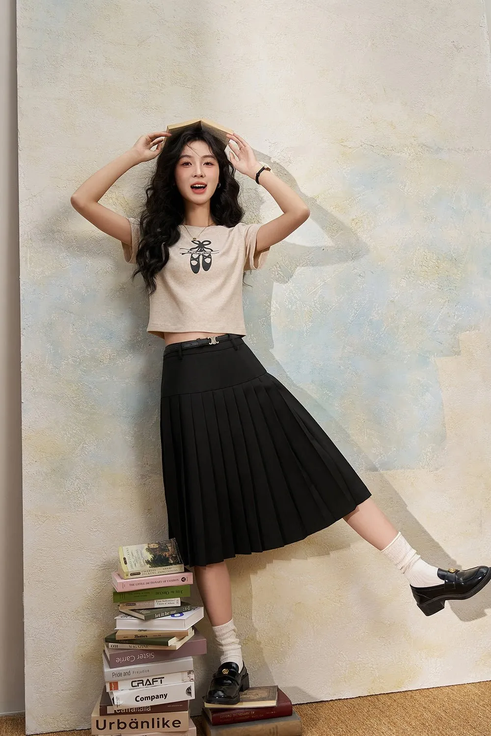 Pleated Midi Skirt for Women