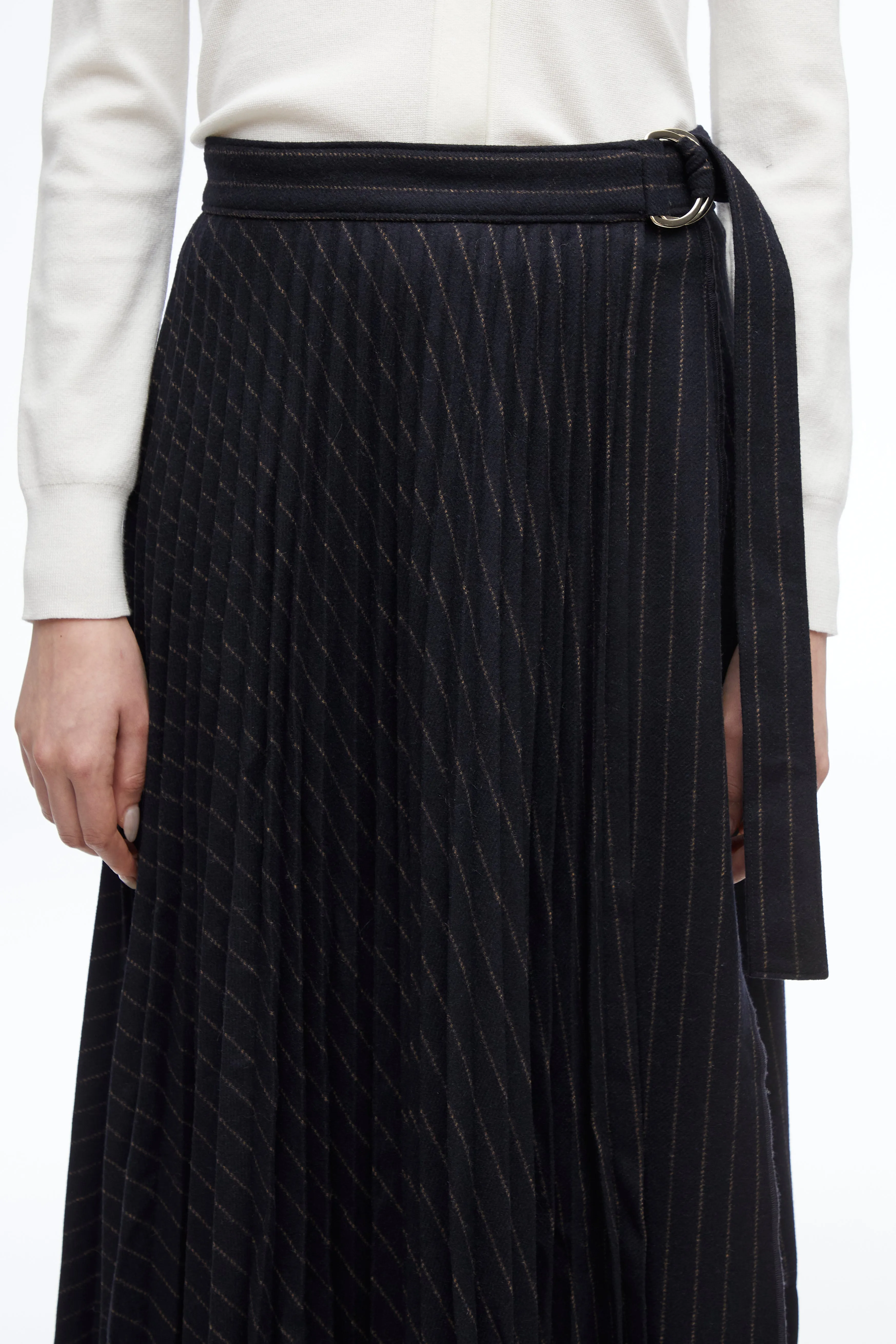 Pleated Wrap Skirt