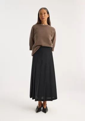 Plissé wrap skirt | black