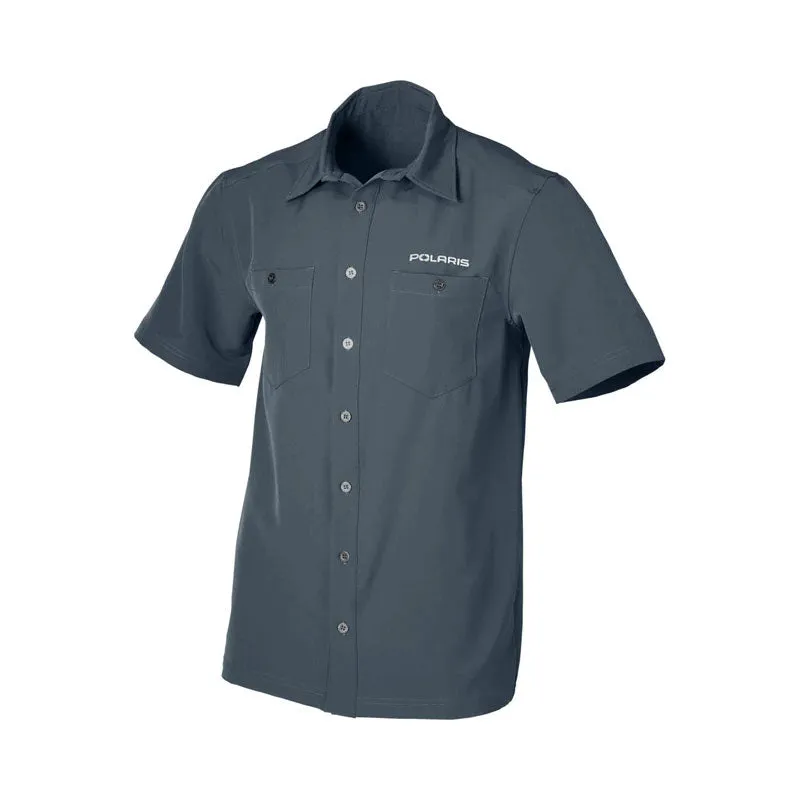 Polaris  Men's Pit Shirt Stretch woven Comfortable Fit Navy