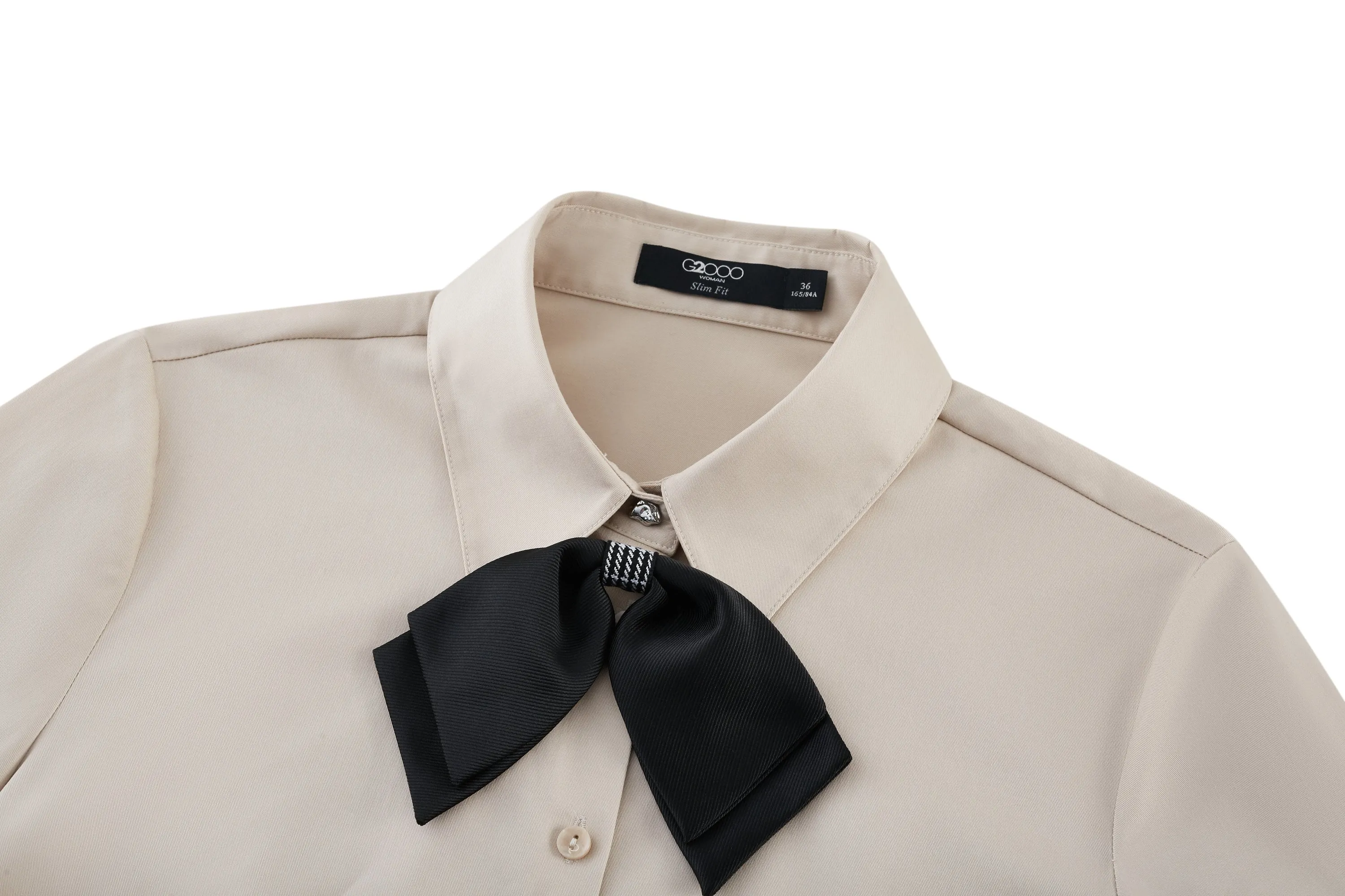 Polly Soft Touch Stretchable Twill Shirt with Detachable Tie