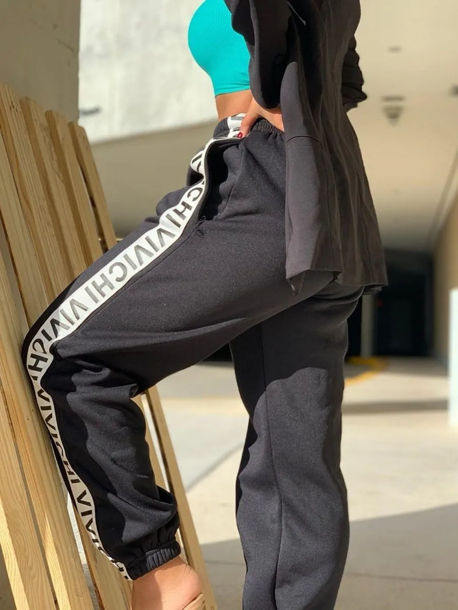 *PREORDER* Vivichi Oversized Fleece Joggers In Black