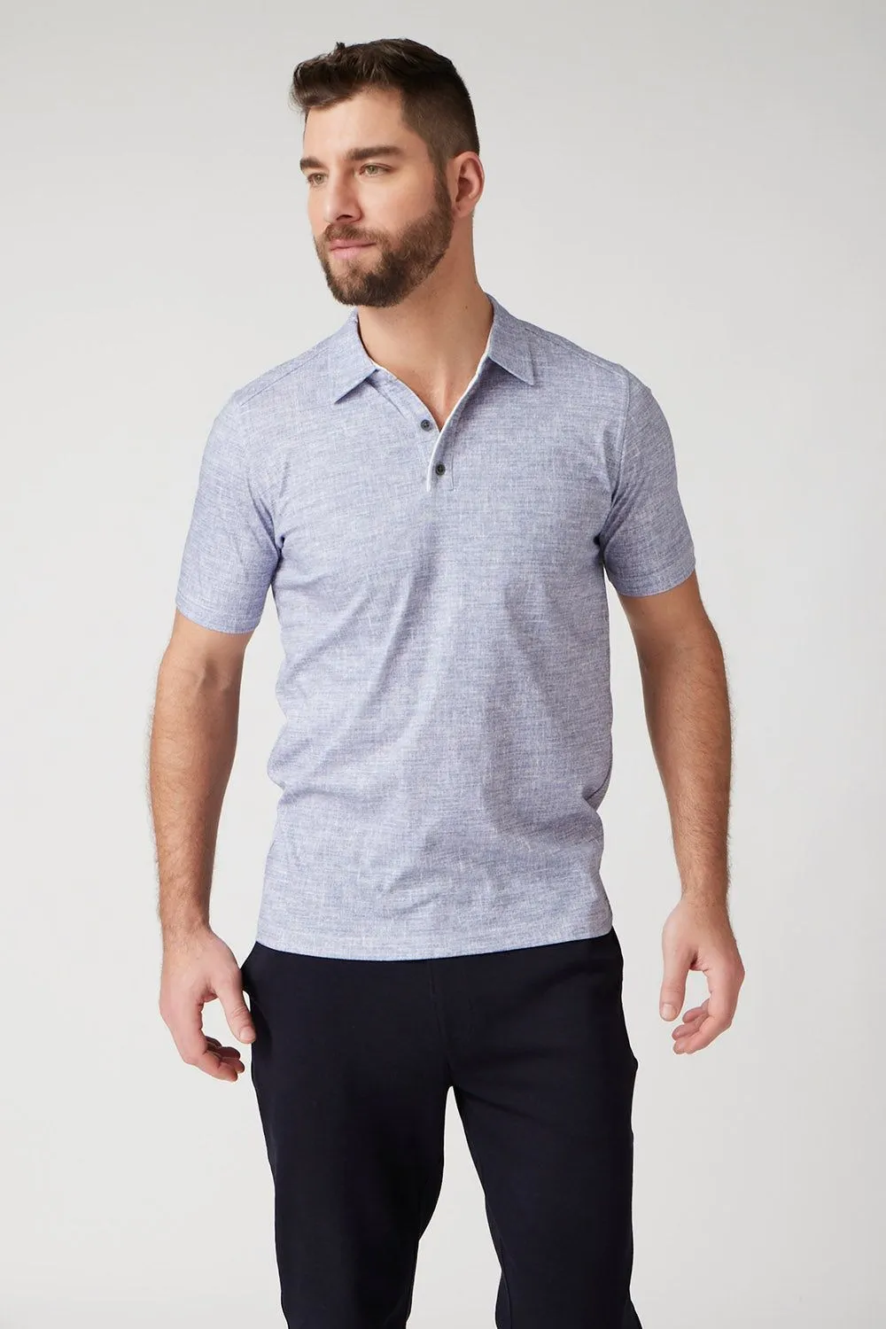 Raffi The Wesley Short Sleeve Polo Shirt RW23296| Denim | Clearance Final Sale