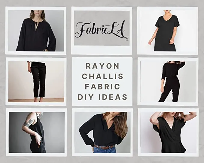 Rayon Challis Fabric | Black