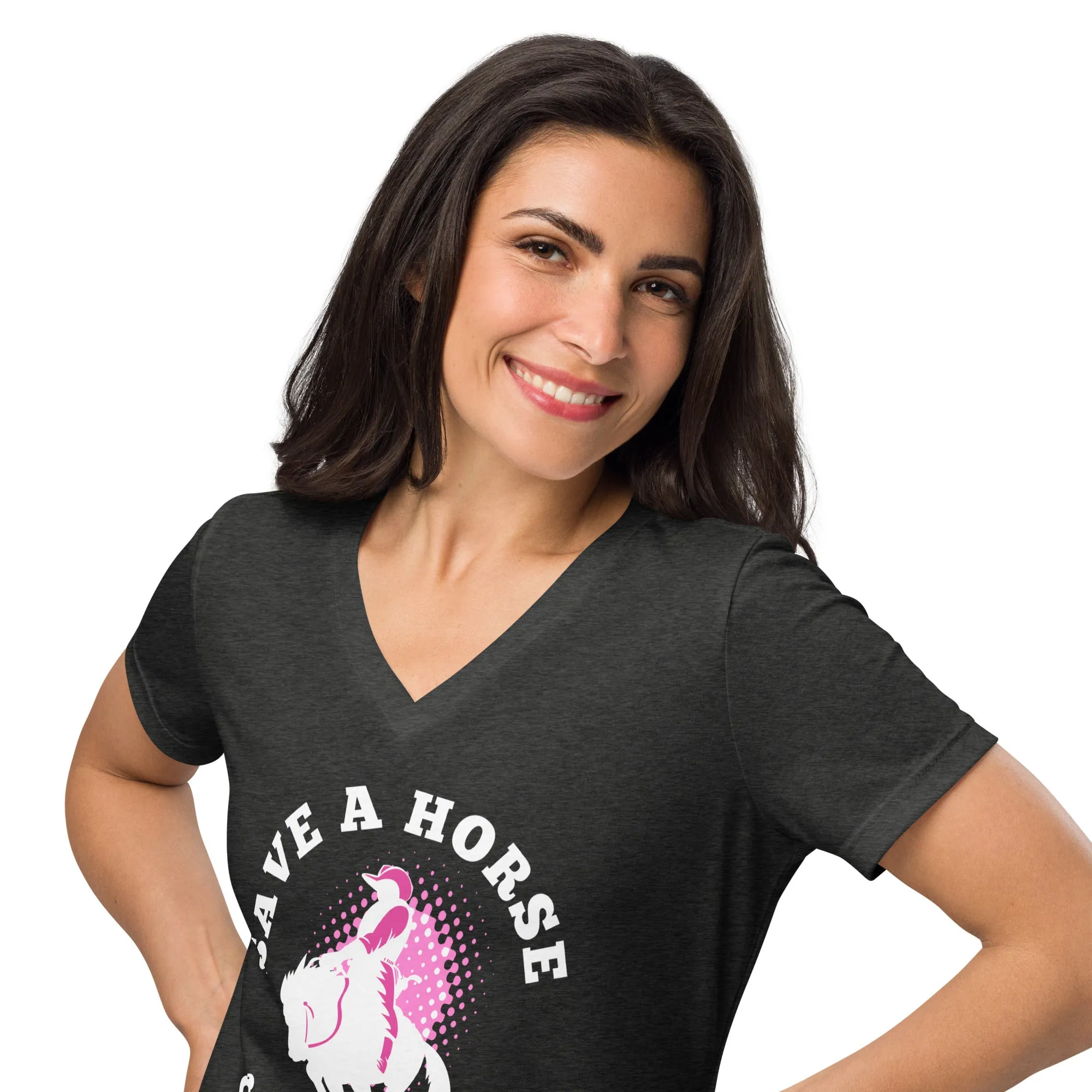 Save a Horse, Ride a Wilder V Neck Women’s relaxed v-neck t-shirt