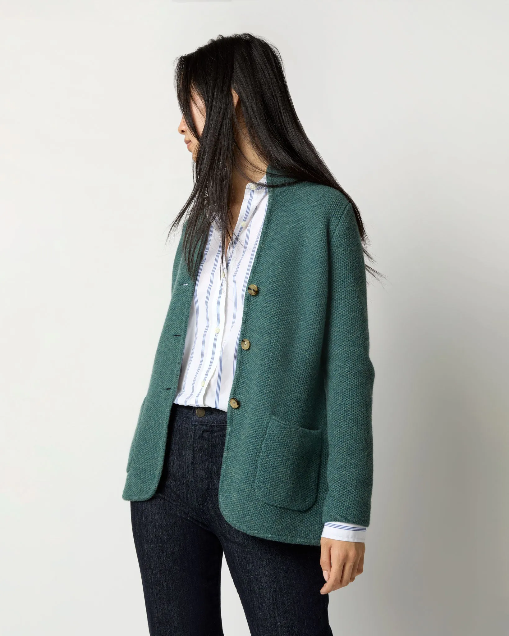 Sheridan Jacket in Heather Pine Cashmere