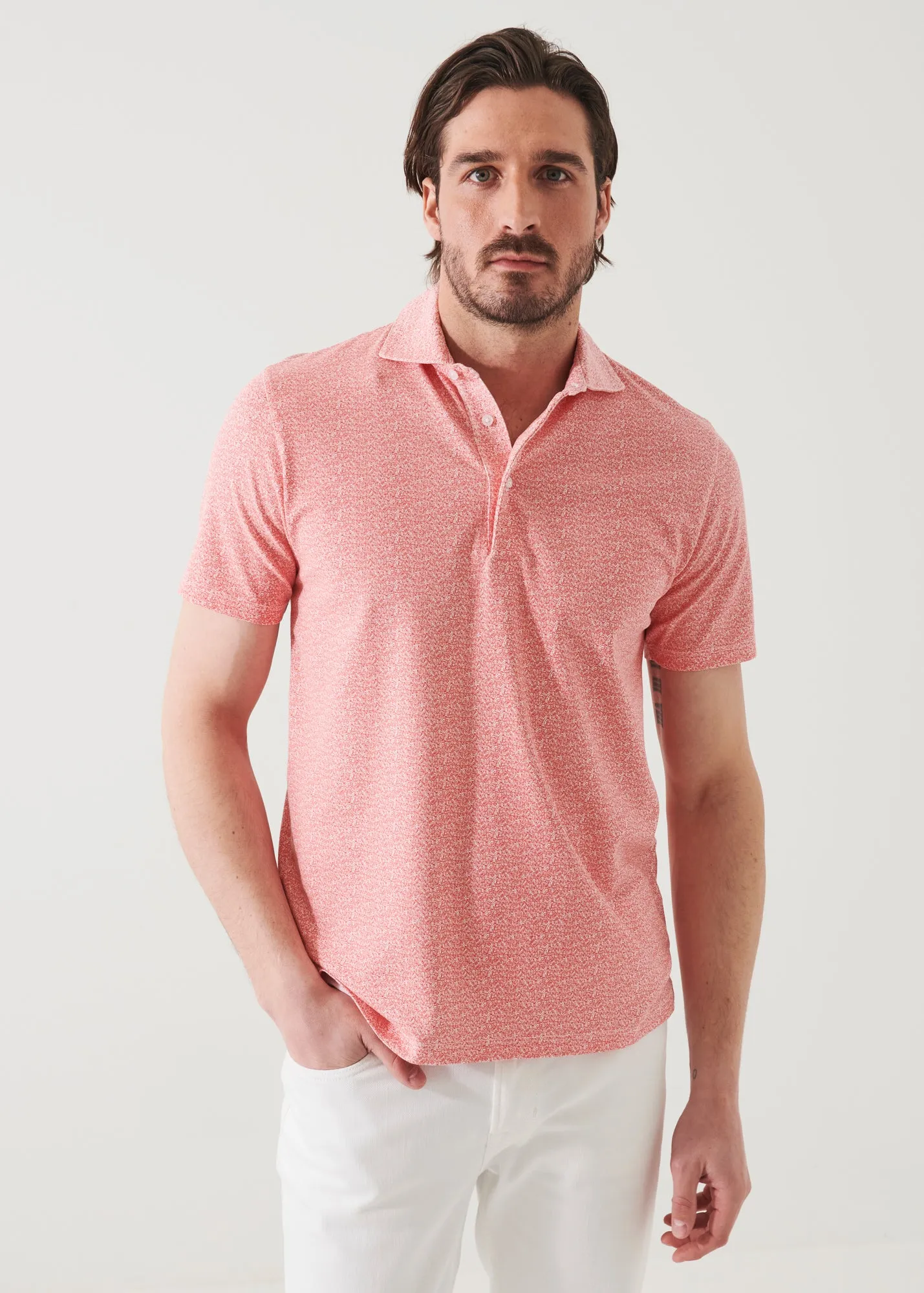 SHORT SLEEVE MINI FLORAL POLO