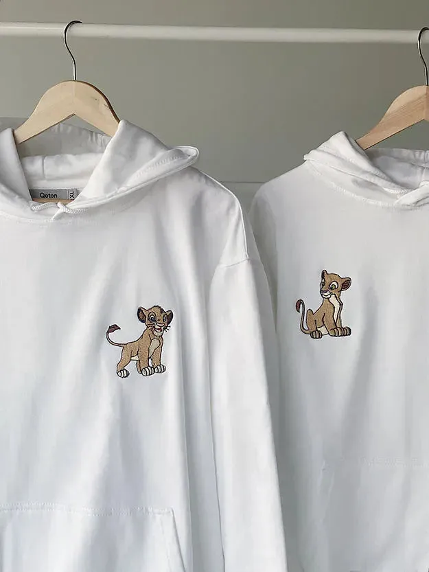 Simba and Nala Embroidered Hoodie