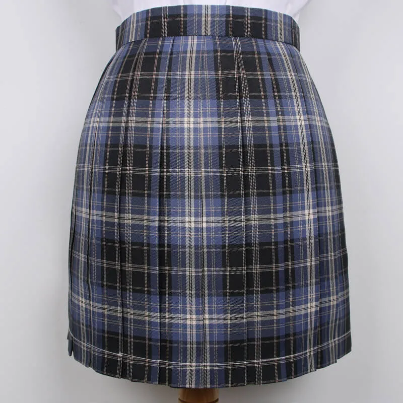 [Skirt / Bow] JK Myth Blue plaid uniform skirt