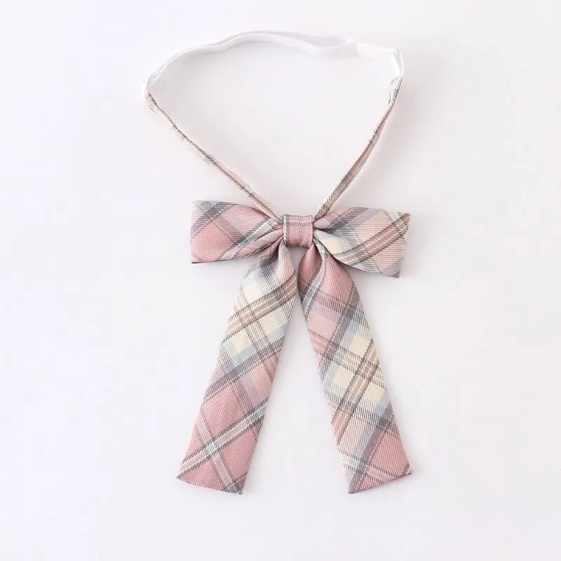 [Skirt / Bow] JK Sakura-Pink plaid uniform skirt