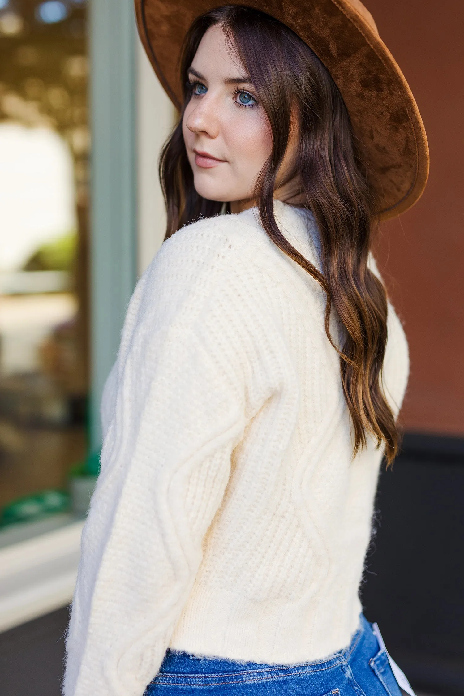 The Lombard Street Cream Cable Knit Sweater