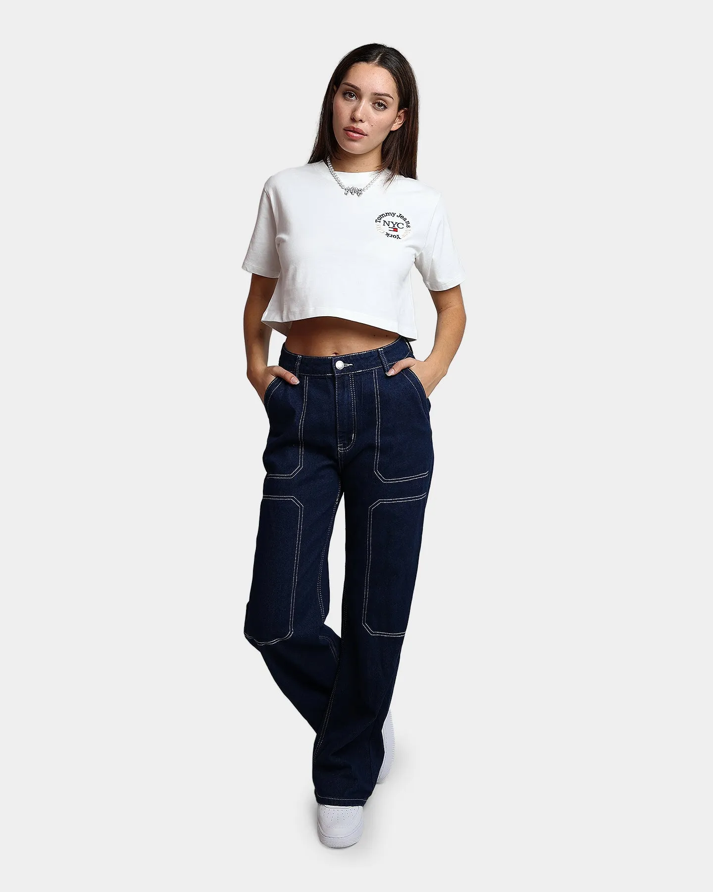 Tommy Jeans Women's Super Crop Timeless Circle Ecru