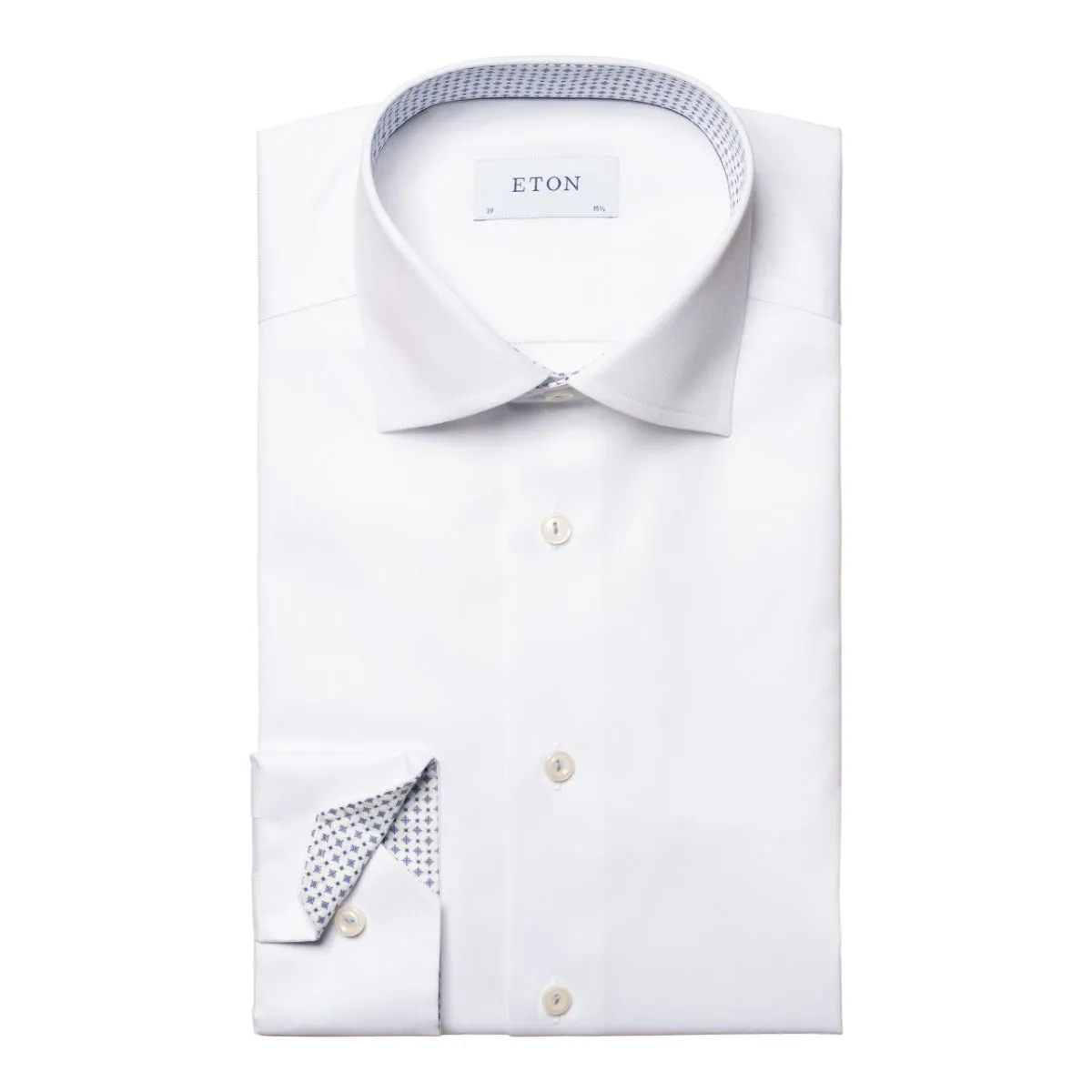 White Micro Print Signature Twill Shirt