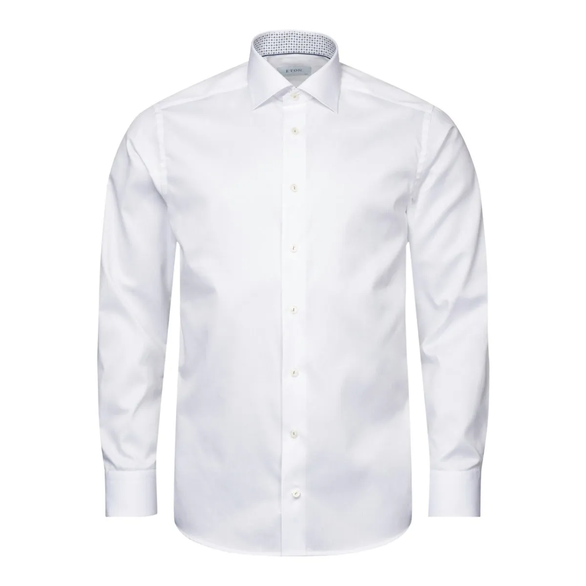 White Micro Print Signature Twill Shirt