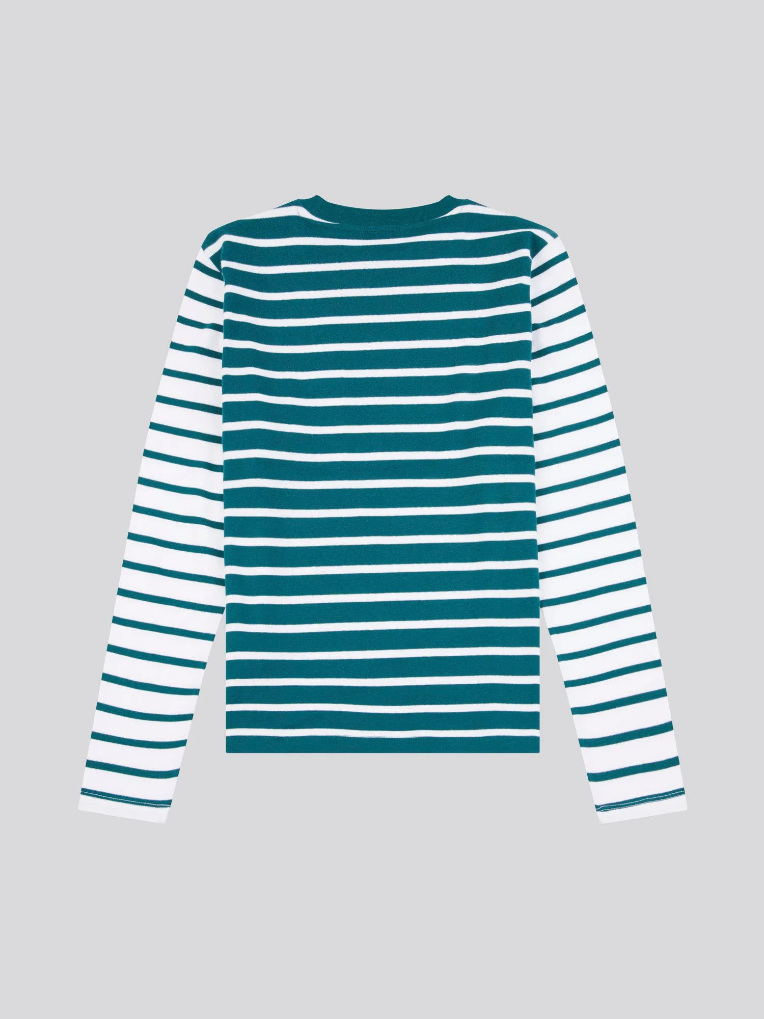 Womens Mixed Stripe Long Sleeve T-Shirt in Deep Teal