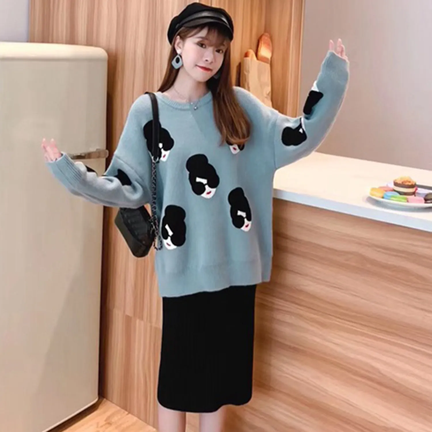 Women's Winter Warm Knitted O-Neck Loose Sweater