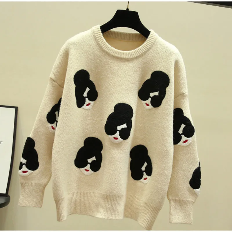 Women's Winter Warm Knitted O-Neck Loose Sweater