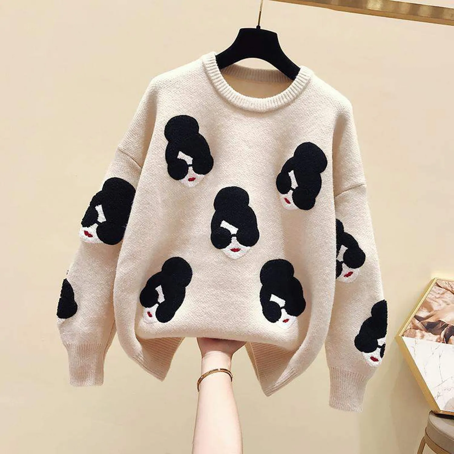 Women's Winter Warm Knitted O-Neck Loose Sweater