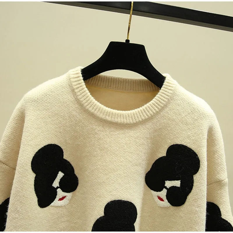 Women's Winter Warm Knitted O-Neck Loose Sweater