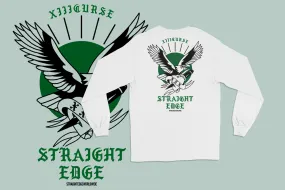 XIIICurse Straight Edge Long Sleeve Tee in White