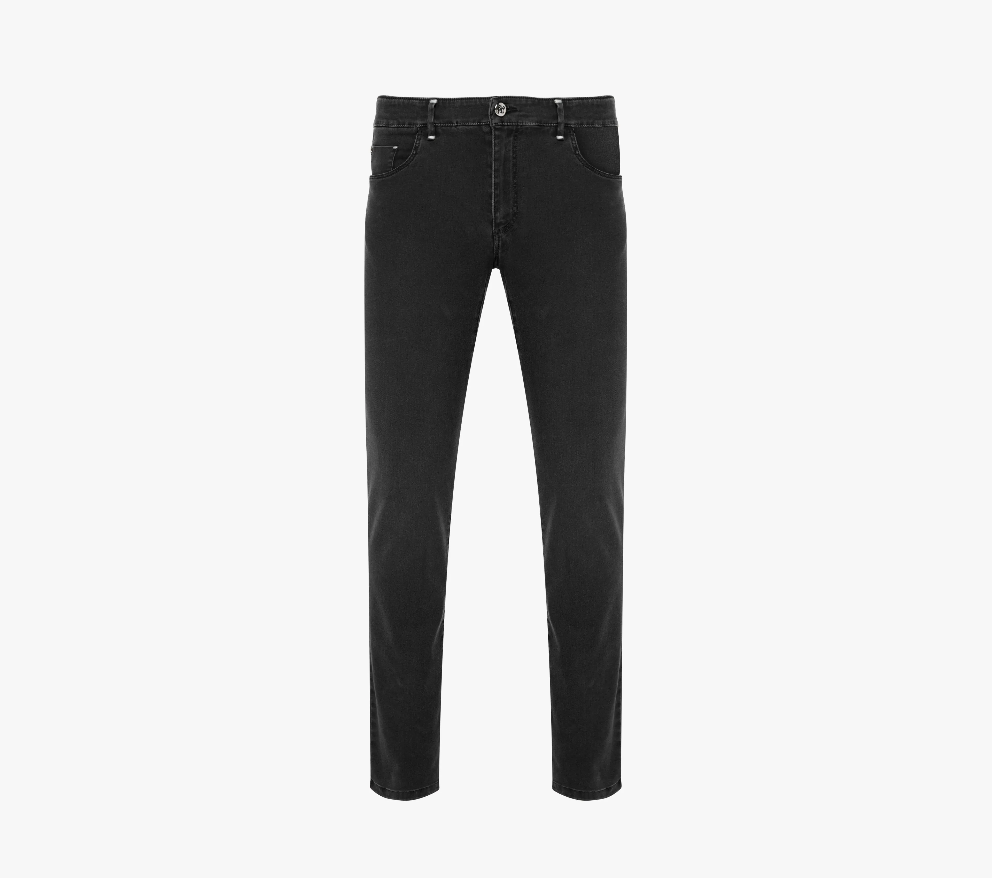 Zilli Slim Fit Jeans with Embossed Calf Skin Patch